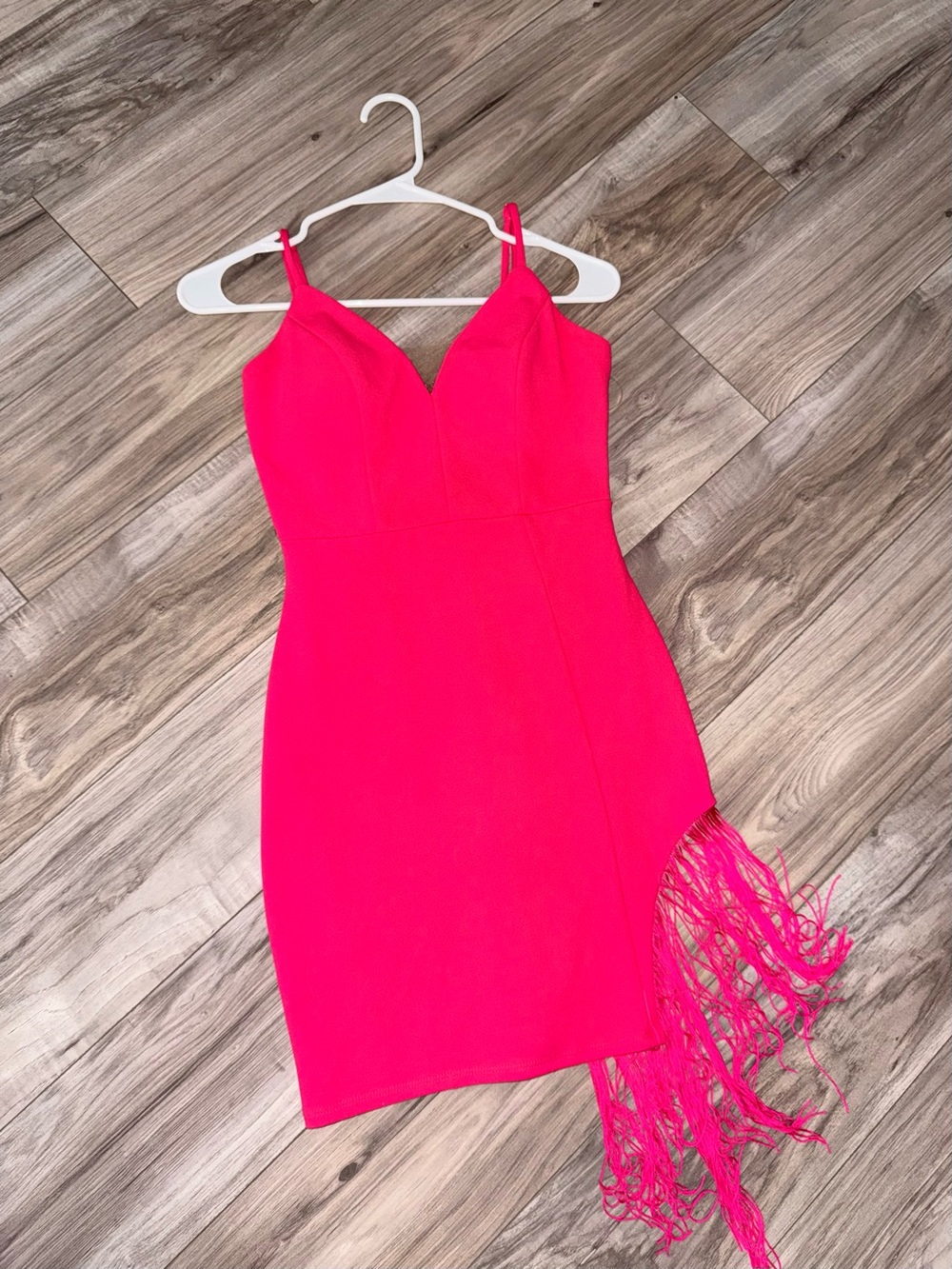 Hot Pink Fringe Dress - Women's